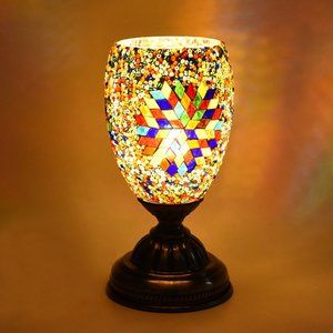 Handcrafted Multi Color Mosaic Turkish Table Lamp